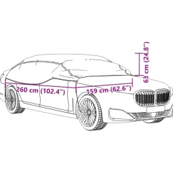 vidaXL Autohoes half met haken M zilverkleurig