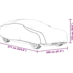 vidaXL Autohoes voor sedan met gespriemen M PEVA zilverkleurig