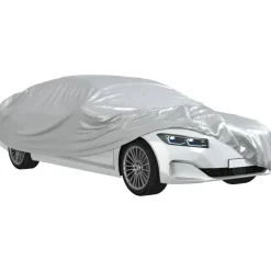 vidaXL Autohoes voor sedan met gespriemen M PEVA zilverkleurig