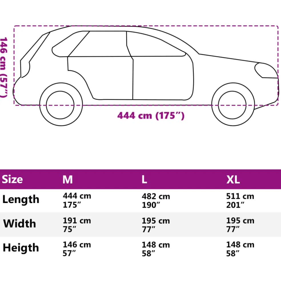 vidaXL Autohoes voor SUV hagelbescherming M zilverkleurig en grijs