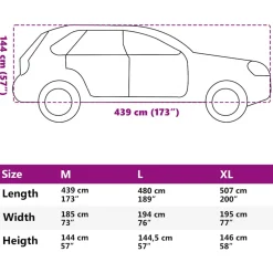 vidaXL Autohoes voor SUV met gespriemen M volledig zilverkleurig