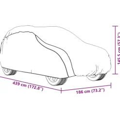 vidaXL Autohoes voor SUV met gespriemen M volledig PEVA zilverkleurig