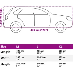 vidaXL Autohoes voor SUV met gespriemen M volledig PEVA zilverkleurig