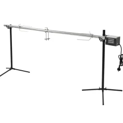 vidaXL Automatische barbecue met motor 207x45x81 cm roestvrij staal
