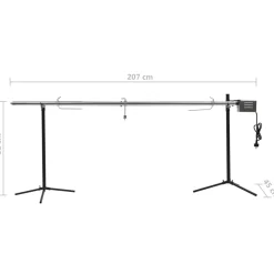 vidaXL Automatische barbecue met motor 207x45x81 cm roestvrij staal