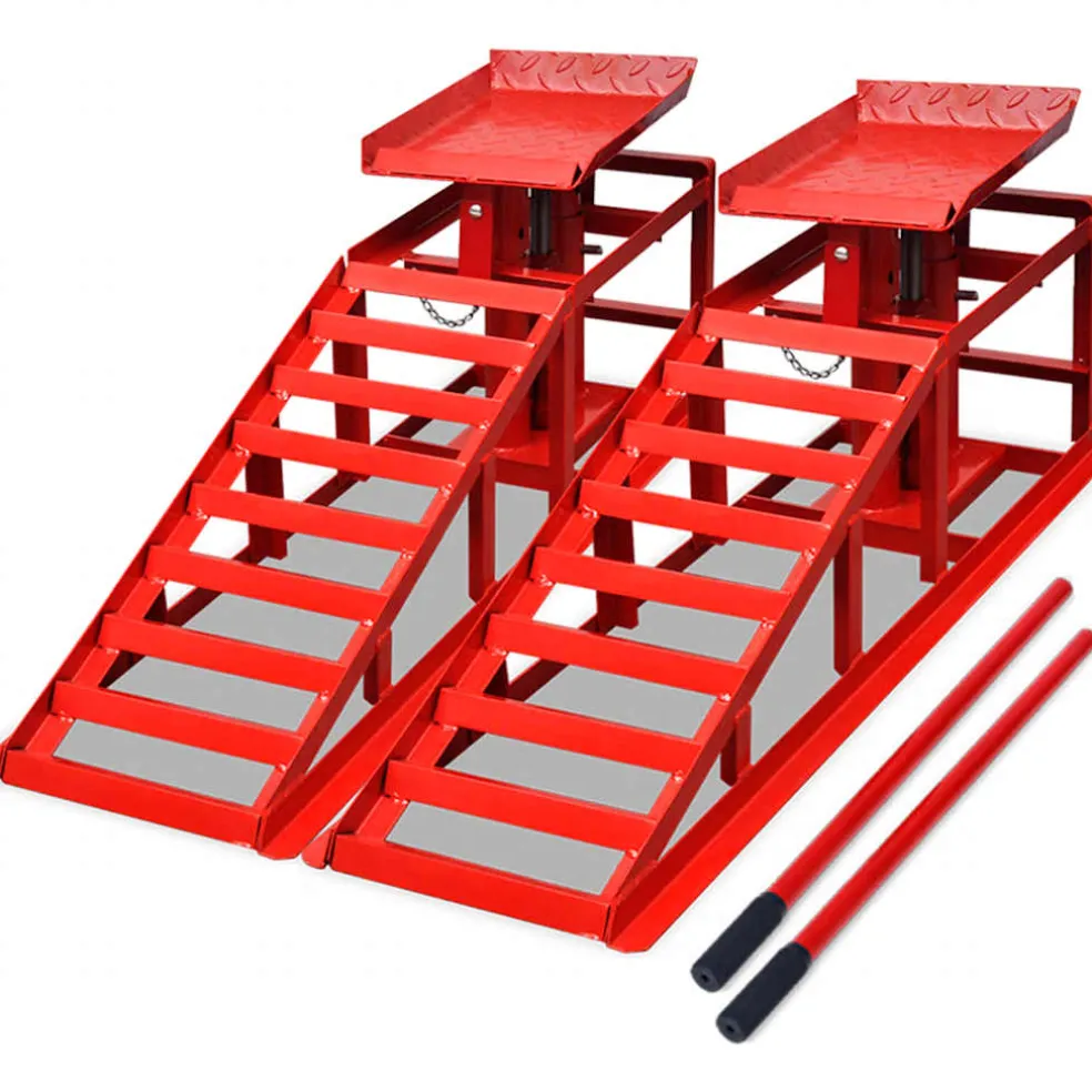 vidaXL Autoreparatie oprijplaten 2 st staal rood