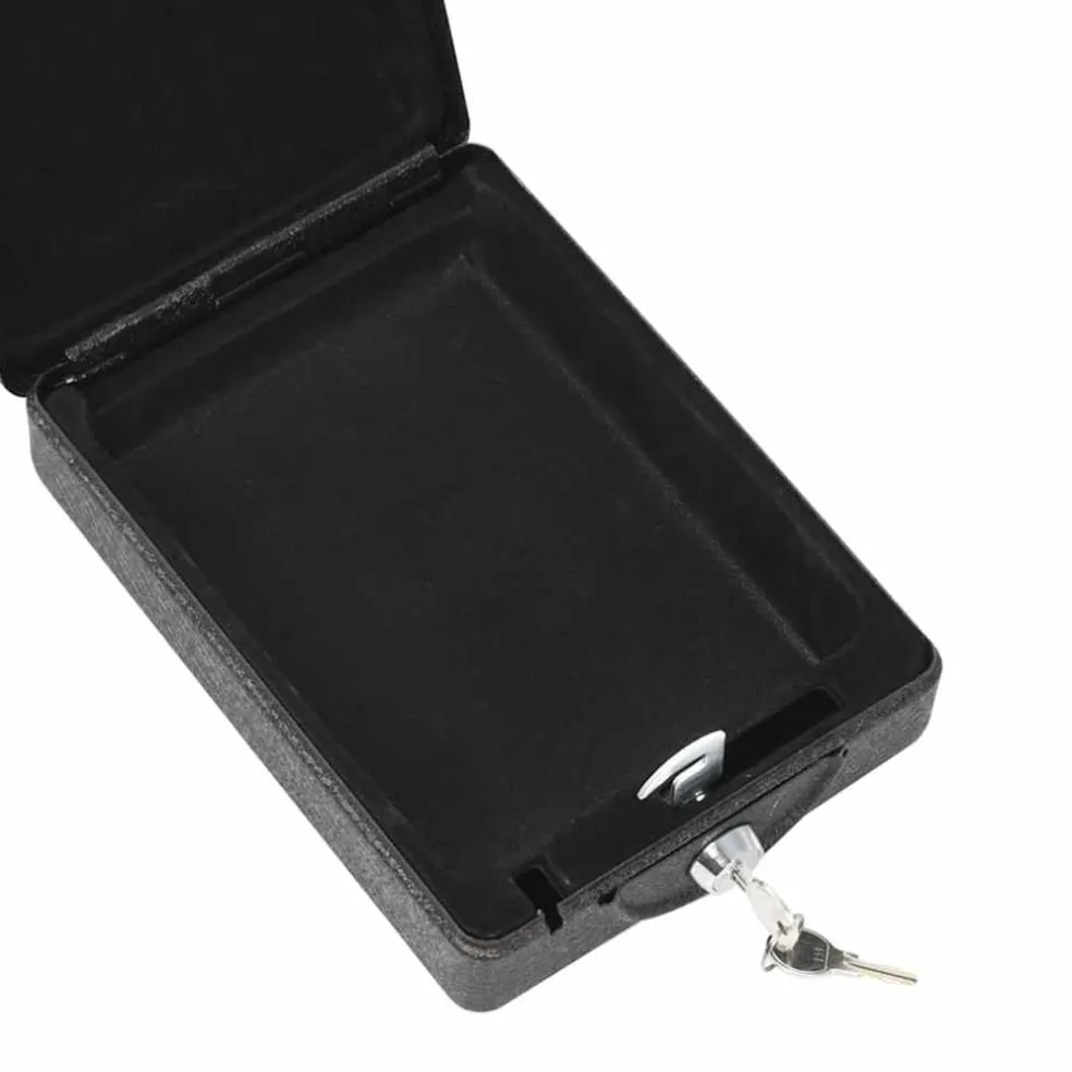 vidaXL Auto Safe met slot Zwart 22 x 16 x 7 cm Staal