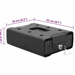 vidaXL Auto Safe met slot Zwart 22 x 16 x 7 cm Staal