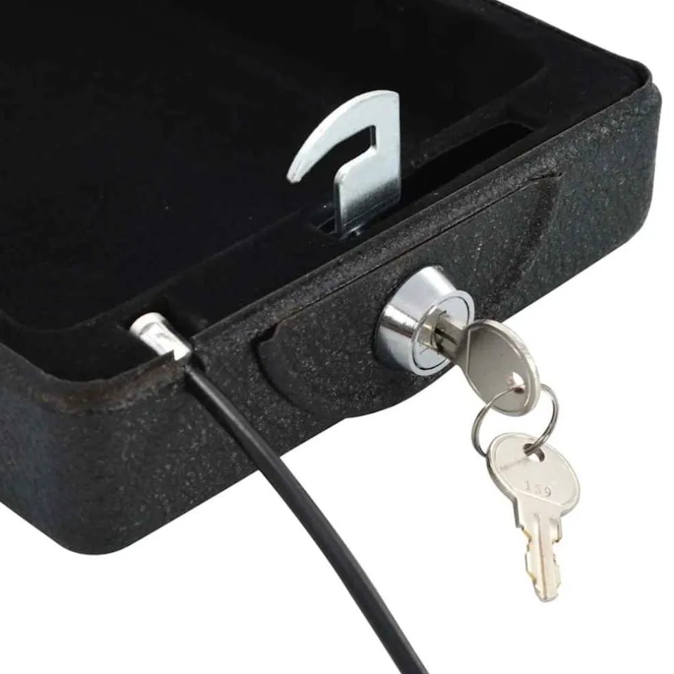 vidaXL Auto Safe met slot Zwart 22 x 16 x 7 cm Staal