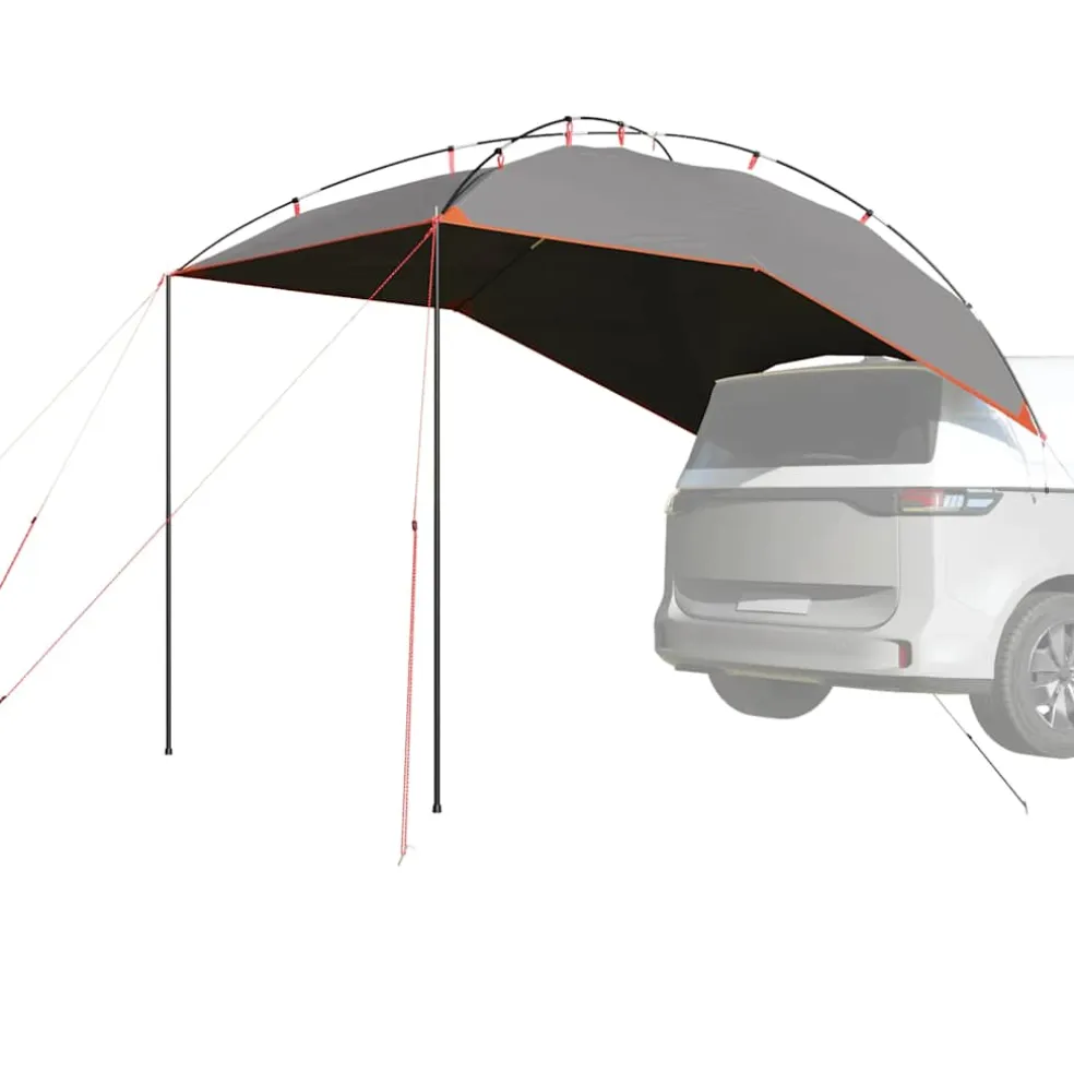 vidaXL Autotent waterdicht grijs en oranje