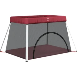 vidaXL Babybox met matras linnen rood