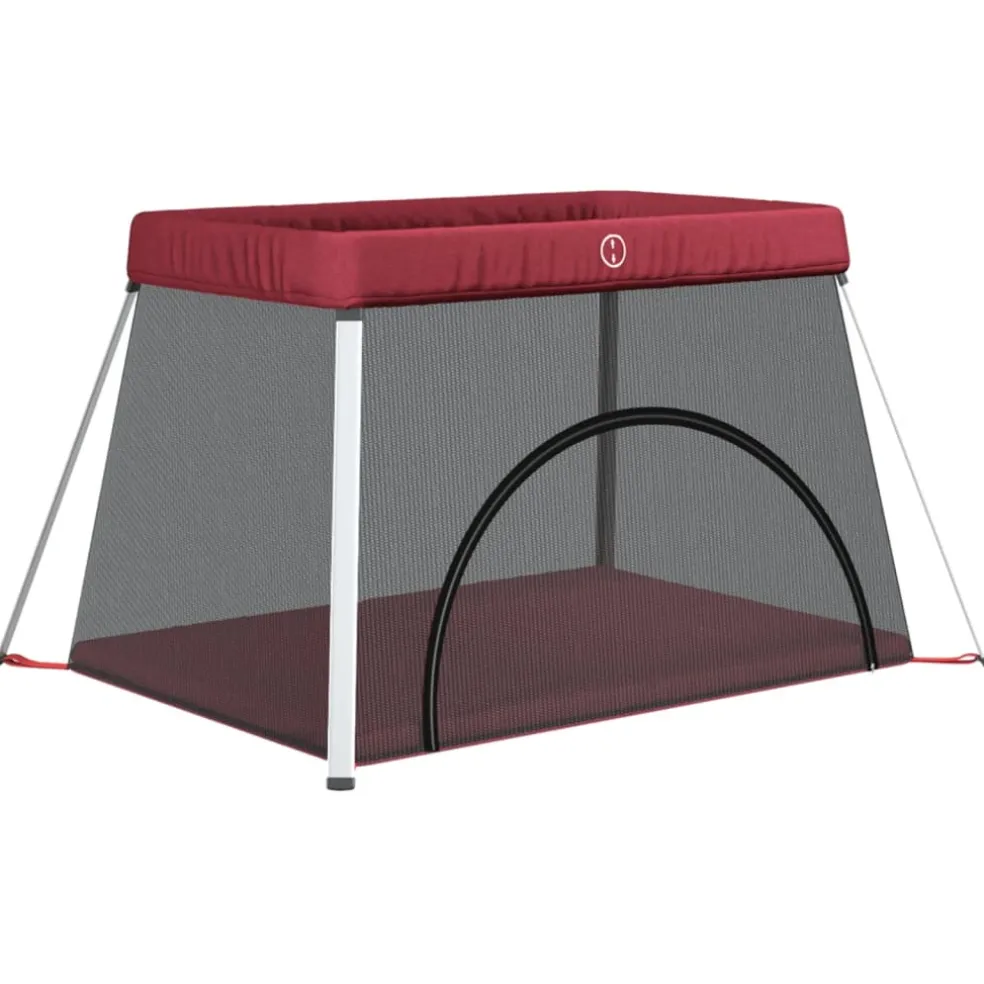 vidaXL Babybox met matras linnen rood