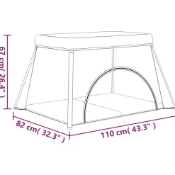 vidaXL Babybox met matras linnen rood