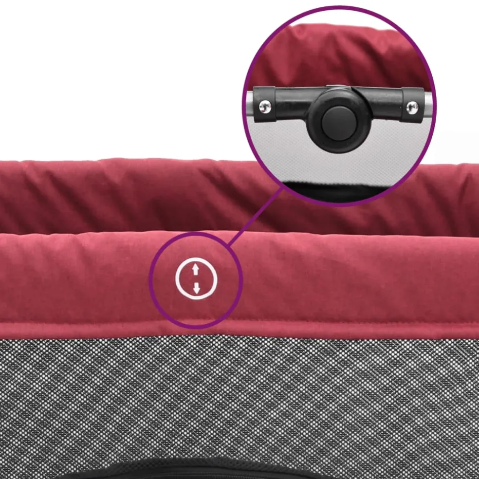vidaXL Babybox met matras linnen rood