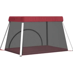 vidaXL Babybox met matras linnen rood