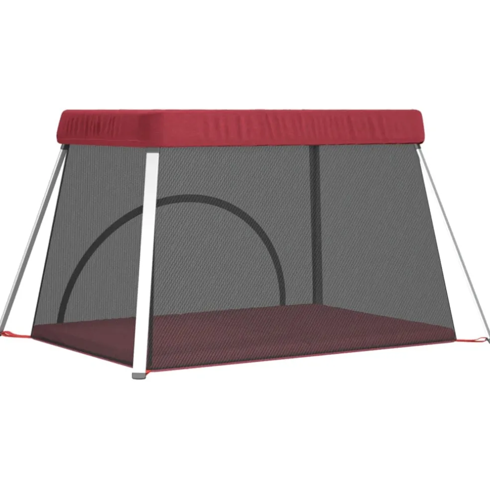vidaXL Babybox met matras linnen rood