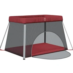 vidaXL Babybox met matras linnen rood