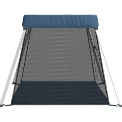 vidaXL Babybox met matras linnen marineblauw