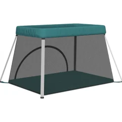 vidaXL Babybox met matras linnen groen