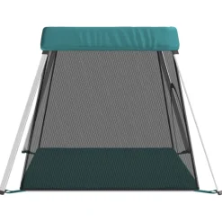 vidaXL Babybox met matras linnen groen