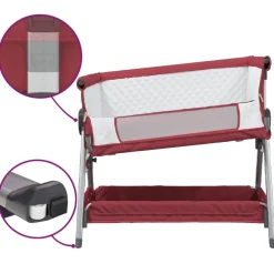 vidaXL Babybox met matras linnen rood