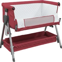 vidaXL Babybox met matras linnen rood