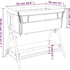 vidaXL Babybox met matras linnen taupe