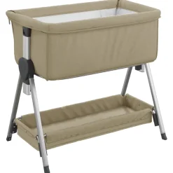 vidaXL Babybox met matras linnen taupe