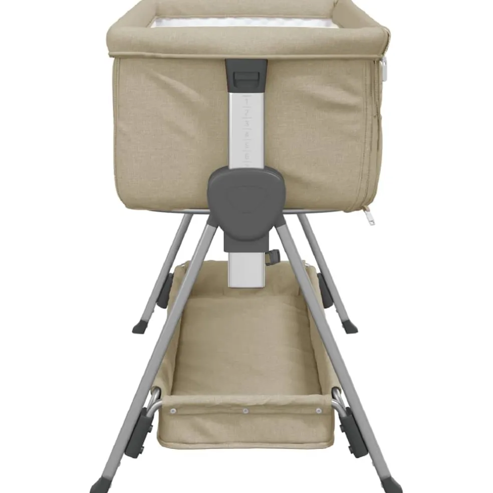 vidaXL Babybox met matras linnen taupe