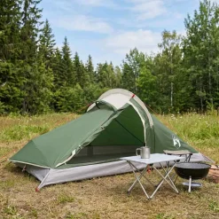 vidaXL Backpacking Tent 2-persoons Groen 185T Polyester met PU Coating