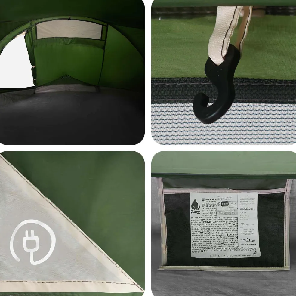 vidaXL Backpacking Tent 2-persoons Groen 185T Polyester met PU Coating