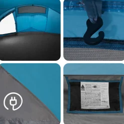 vidaXL Backpacking Tent 2-persoons Blauw 185T Polyester met PU Coating