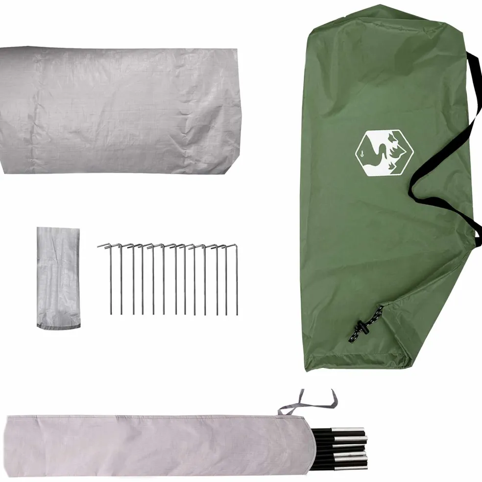 vidaXL Backpacking Tent 4-persoons Groen 185T Polyester met PU Coating