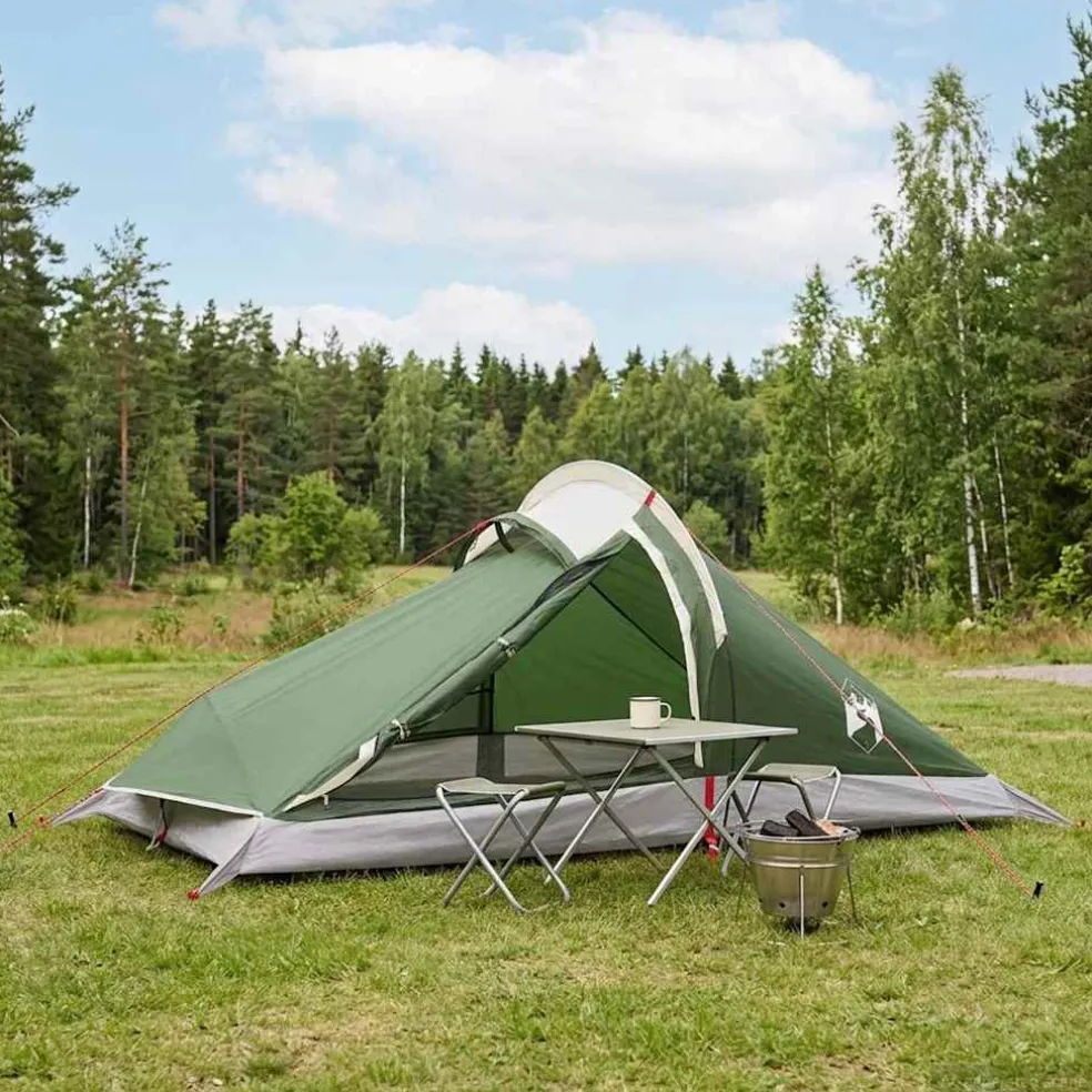 vidaXL Backpacking Tent 4-persoons Groen 185T Polyester met PU Coating