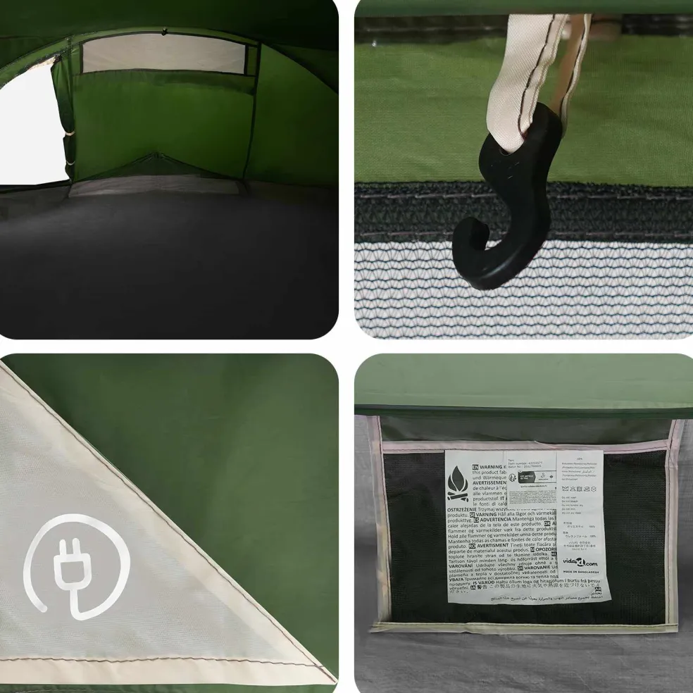 vidaXL Backpacking Tent 4-persoons Groen 185T Polyester met PU Coating