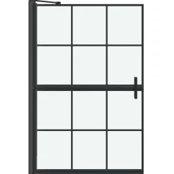 vidaXL Bad Douchescreen Zwart en transparant 80 x 68 x 128 cm