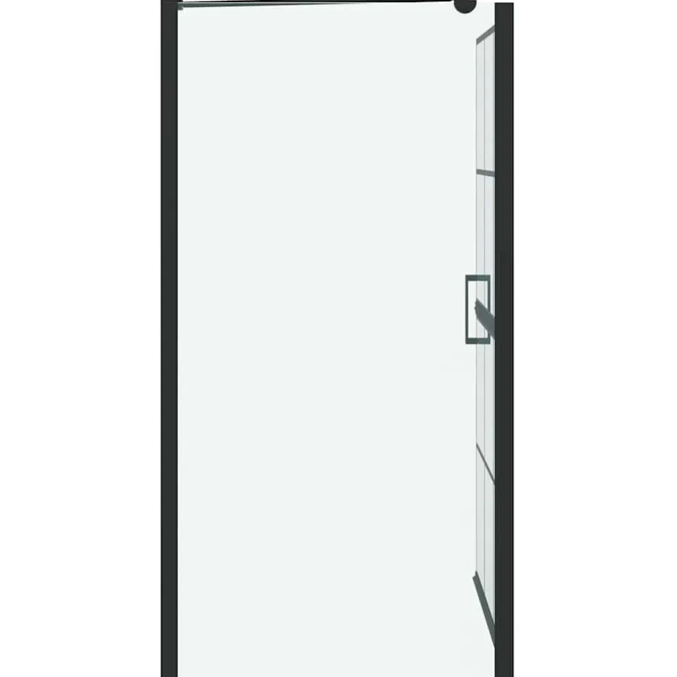 vidaXL Bad Douchescreen Zwart en transparant 80 x 68 x 128 cm
