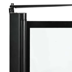 vidaXL Bad Douchescreen Zwart en transparant 80 x 68 x 128 cm