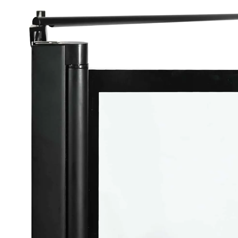 vidaXL Bad Douchescreen Zwart en transparant 80 x 68 x 128 cm