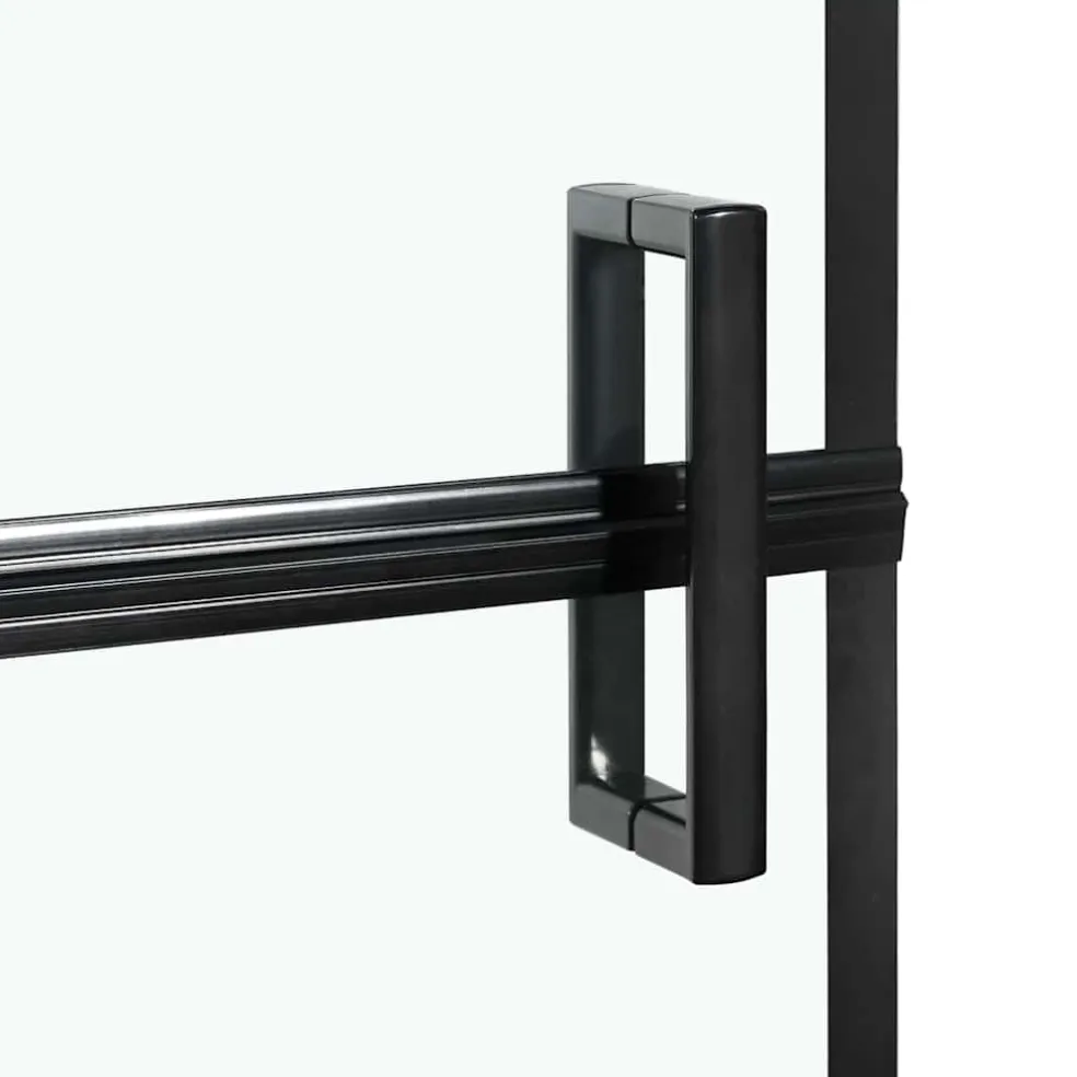 vidaXL Bad Douchescreen Zwart en transparant 80 x 68 x 128 cm