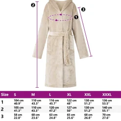 vidaXL Badjas Hoodie Beige S Flanel