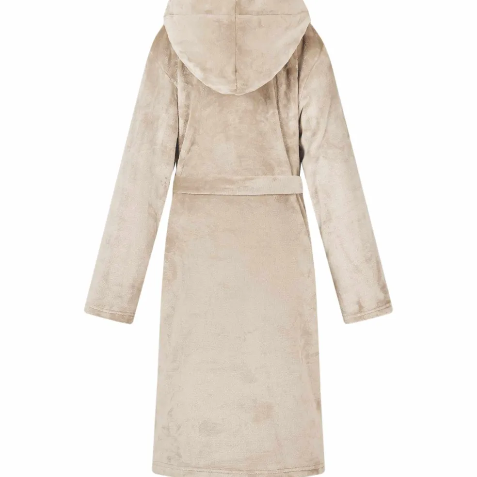 vidaXL Badjas Hoodie Beige S Flanel