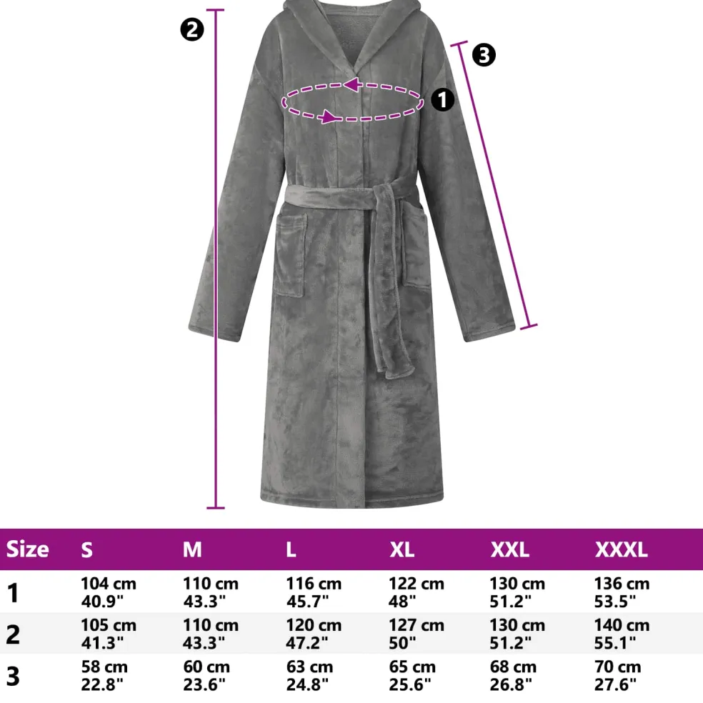 vidaXL Badjas Hoodie Donkergrijs S Flanel