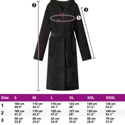 vidaXL Badjas Hoodie Zwart S Flanel