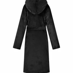 vidaXL Badjas Hoodie Zwart S Flanel