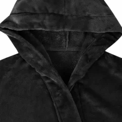 vidaXL Badjas Hoodie Zwart S Flanel