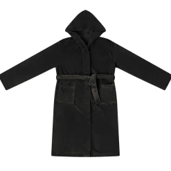 vidaXL Badjas Hoodie Zwart S Flanel