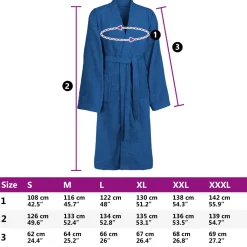 vidaXL Badjas KINN Blauw S Katoen