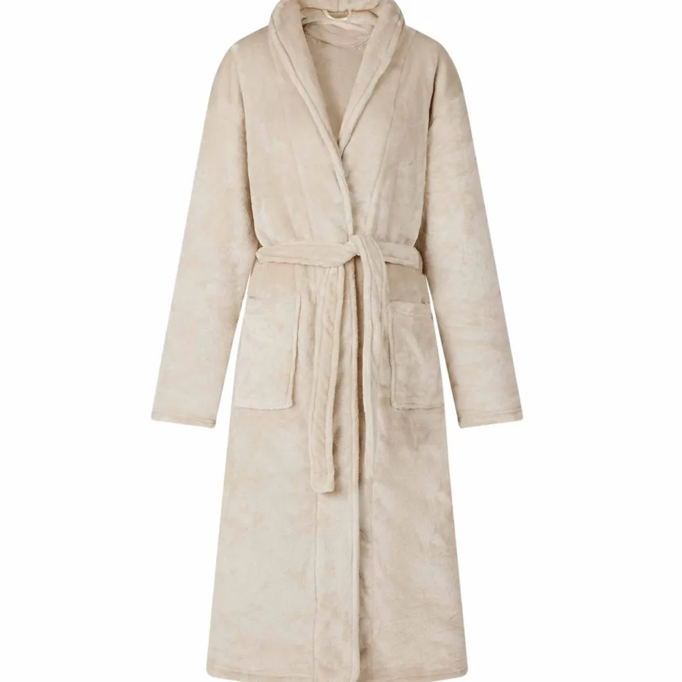 vidaXL Badjas zonder Kap Beige s Flanel