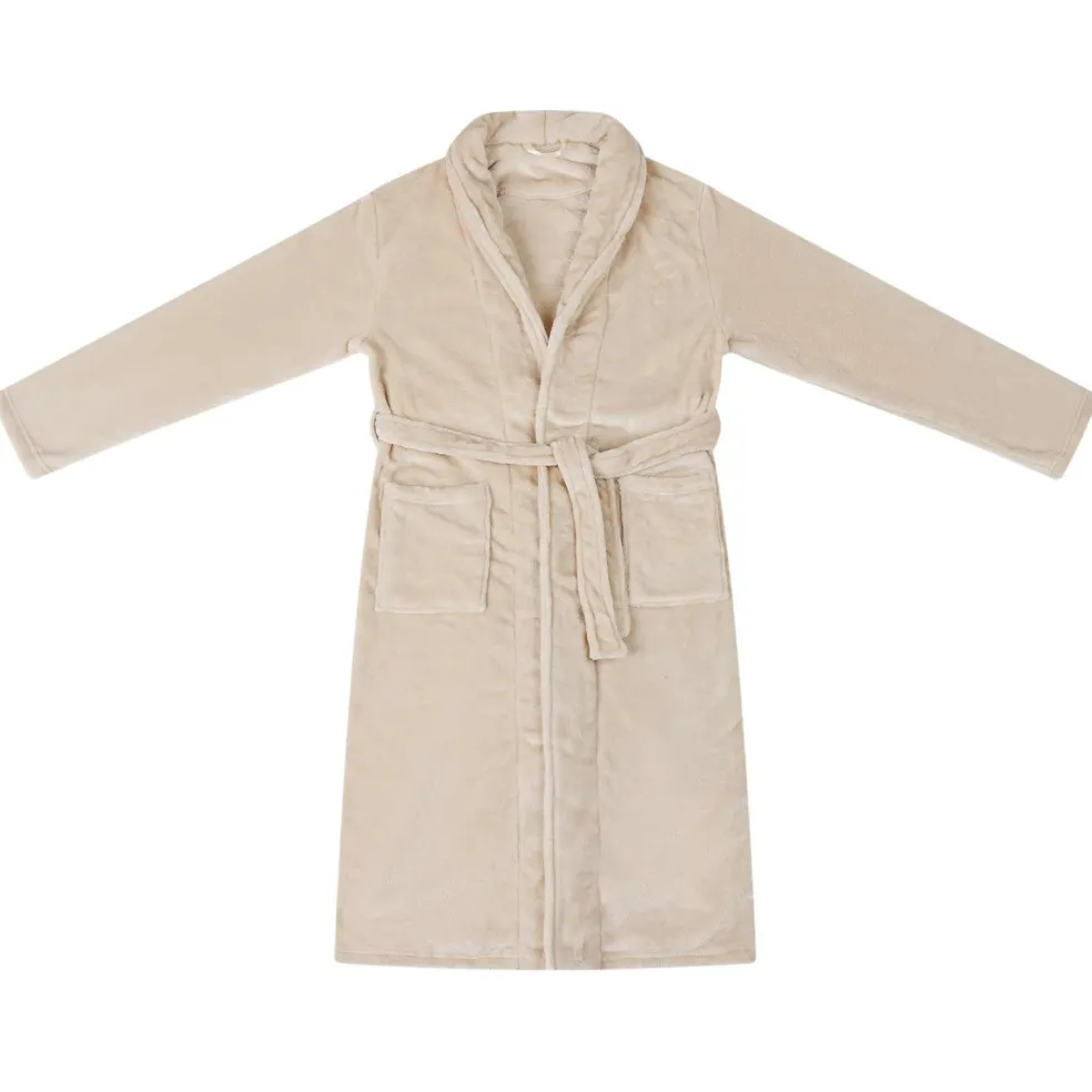 vidaXL Badjas zonder Kap Beige s Flanel